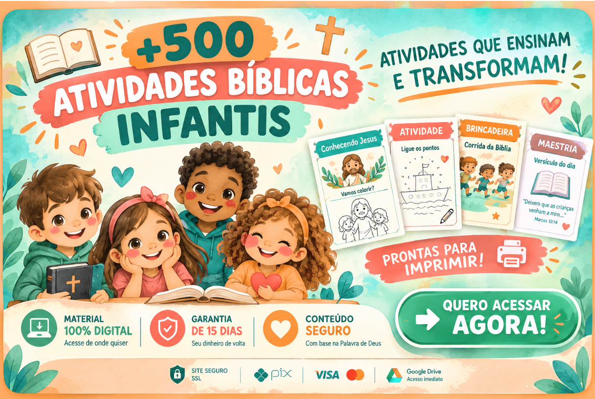 Bônus 1: +500 Atividades Bíblicas Infantis para imprimir