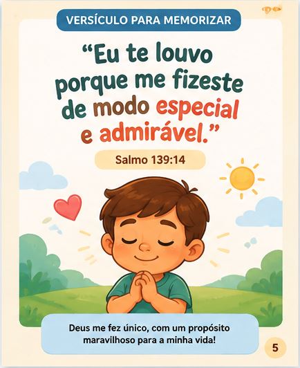 Versículo para memorizar: Salmo 139:14